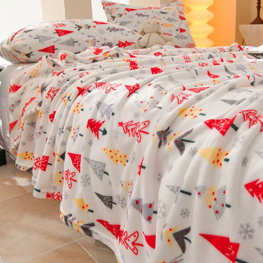 Christmas Throw Blanket  Snowflake Blanket Super Soft Flannel Fleece Blankets Winter Plush Fuzzy Warm Bed Blankets Christmas