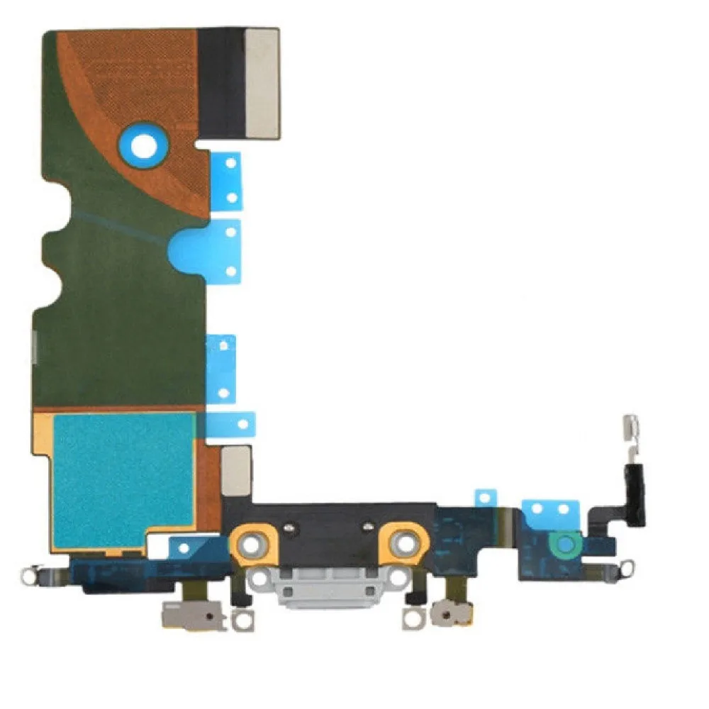 Lightning Charging Port Flex Cable With Microphone Replacement For iPhone 8 White