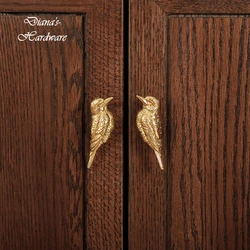 Brass Fortune Bird Knob Creative Drawer Cabinet Door Handles Kitchen Cabinet Shoe Knobs Pure Copper Handles for Furniture Decor