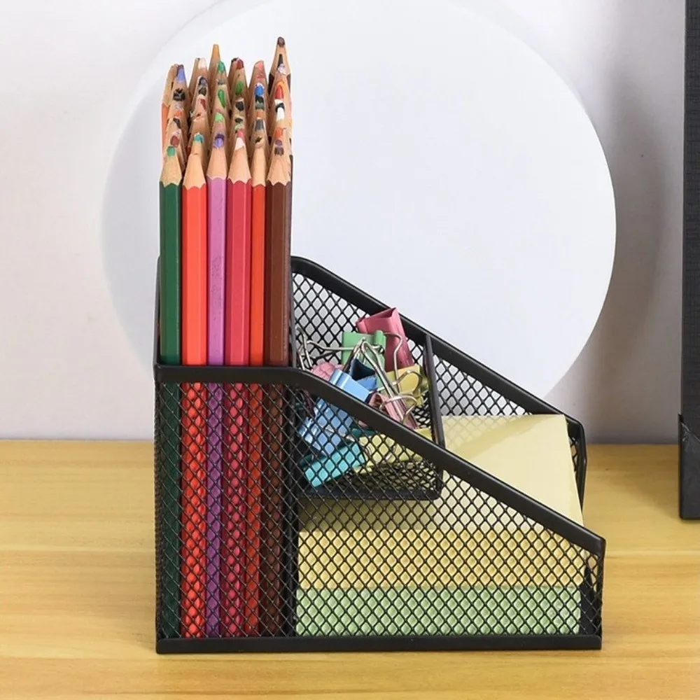 New Metal Mesh Desk Organizer Space-saving Creative Stationery Organizer Sturdy Desk Organization For Office Supplies