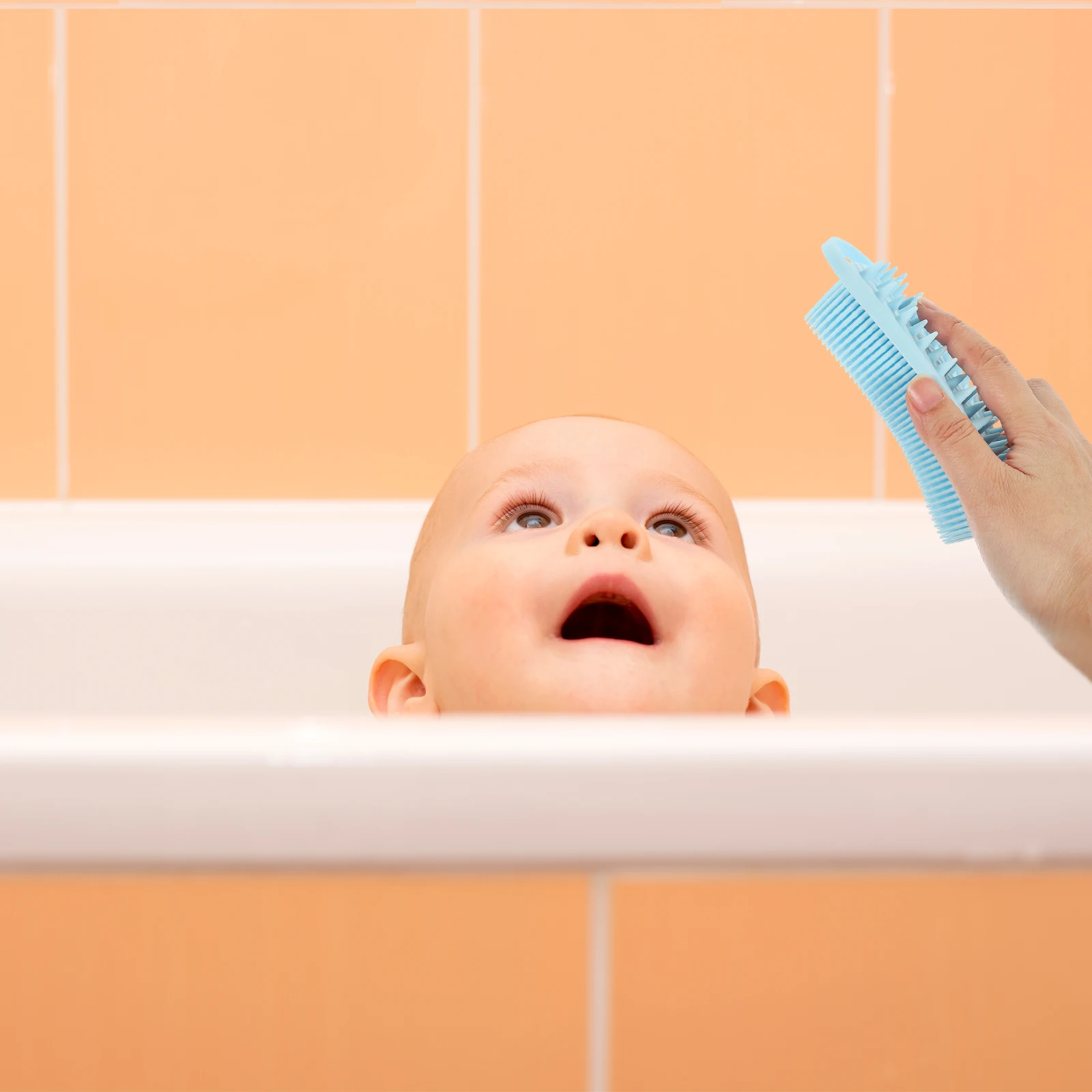 

Silicone Body Scrubber Shower Scrubber Gentle Exfoliating Brush Scalp Massager Dandruff Remover Kids Bath Tool