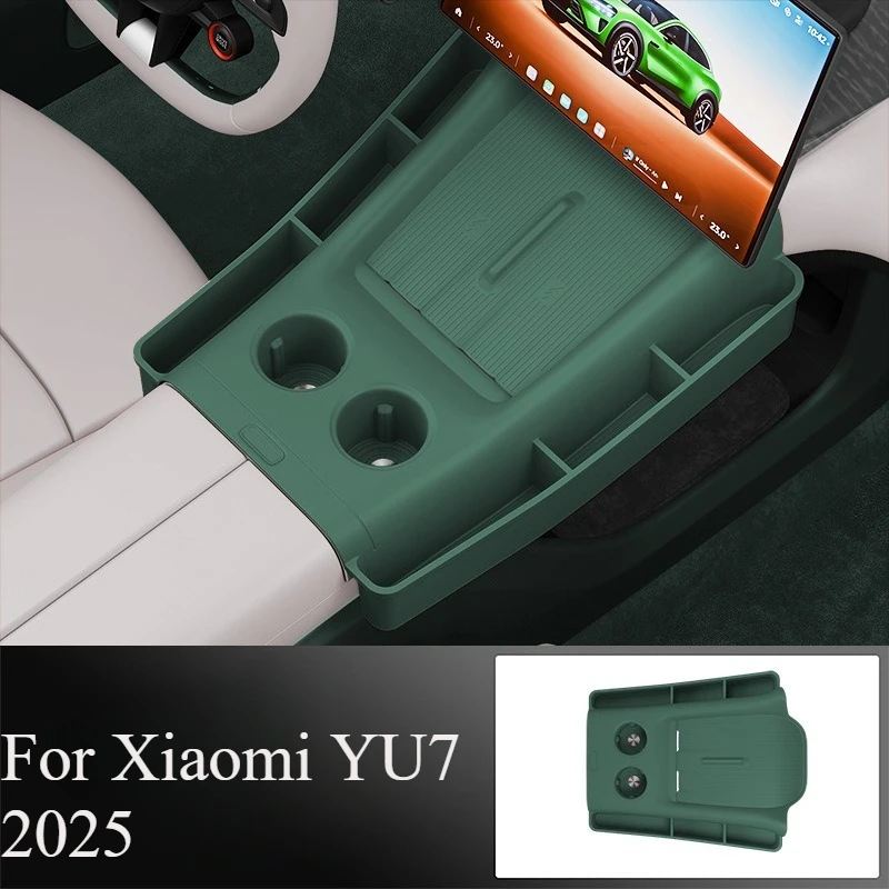 

For Xiaomi YU7 2025 Center Console Silicone Pad Dashboard Mat, Cup Holder Coasters, Center Armrest Storage Box Tray Organizer
