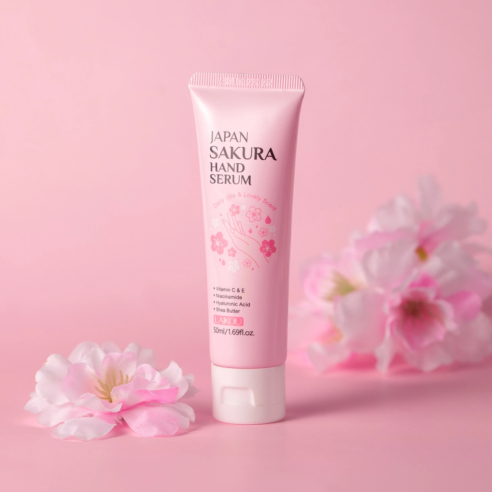 

LAIKOU Cherry Blossom Anti Aging Hand Essence, Firming Moisturizing Hand Cream for Wrinkles, Repairing Skin Care 50ml