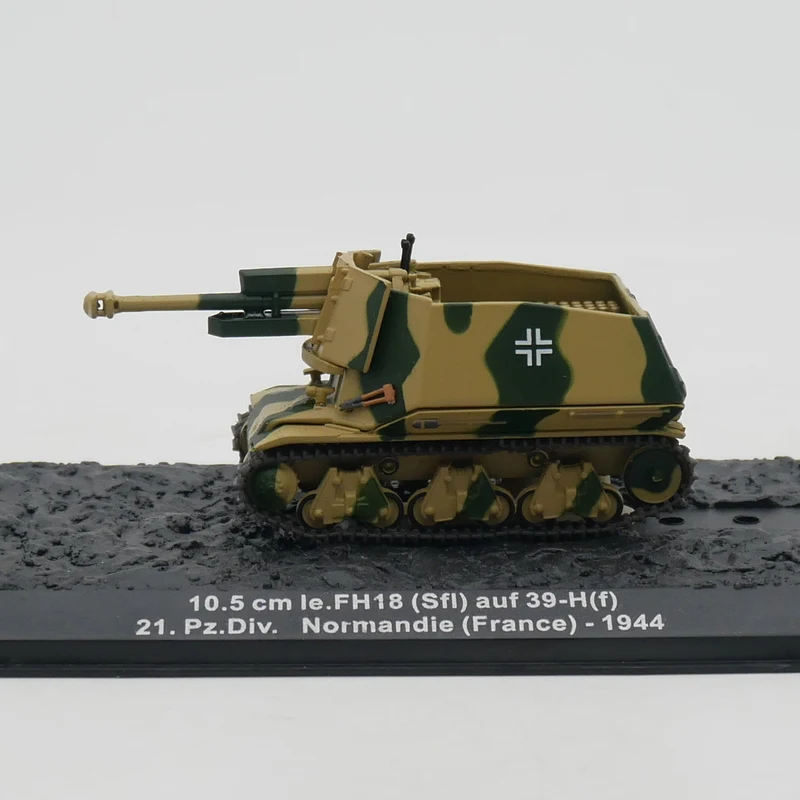 Ixo 1:72 10.5 Scale Cm Le.FH18 (Sfl) Auf 39-H(f) World War II German Militarized Combat Tank Model Collectible Toy Gift