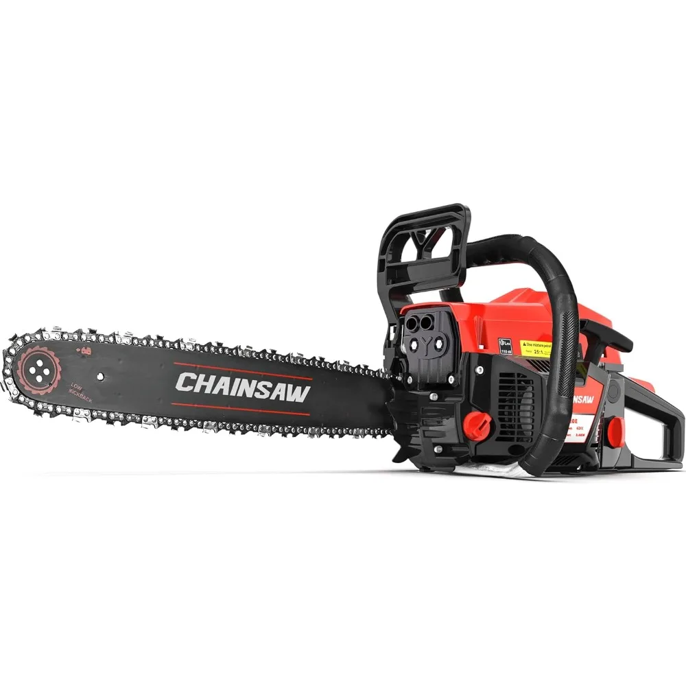 

62CC Gas Chainsaw, 20 Inch Power Chain Saw, 2-Cycle Handed Petrol Chainsaws Gasoline Chainsaws Garden Tool for Cutting Trees, Wo