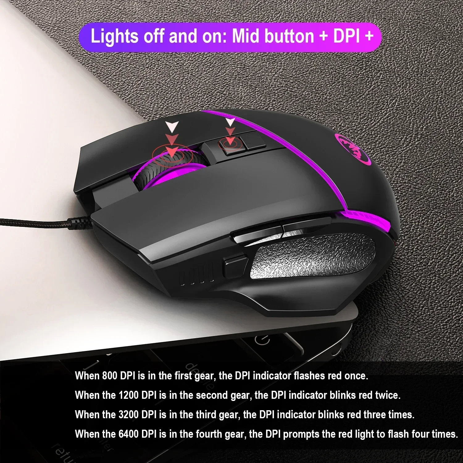 ZLRLMHY for laptop New arrival A876Pro wired mouse 12800DPI 8 buttons Macro programmable 1000HZ ergonomic RGB backlit game mouse