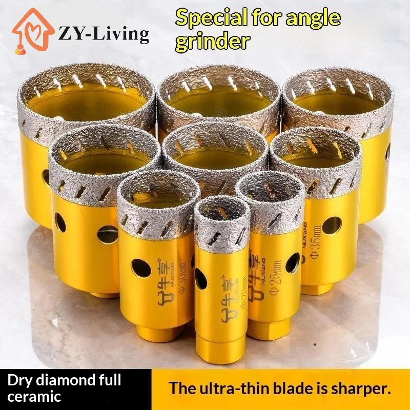 1Pcs Diamond Drill Bit Angle Grinder Tile  Dry Cutting For Porcelain Ceramic Granite Marble Glass Stone Cutter