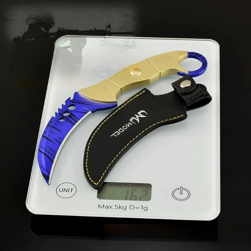 8,66 pulgadas Go juego periférico Karambit zafiro · cuchillo de garra dentada espada Katana arma de Metal modelo samurái juguetes de entrenamiento regalo artesanal