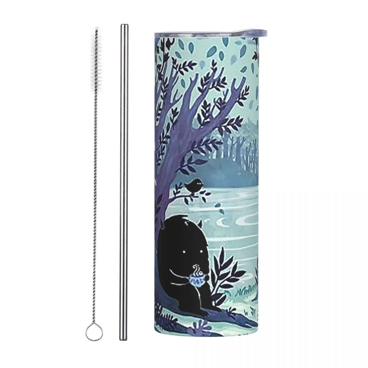 A Quiet Spot Of Stainless Steel Tumbler Vacuum Insulated Mugs Thermal Cold Cups Straws With Lid 20oz