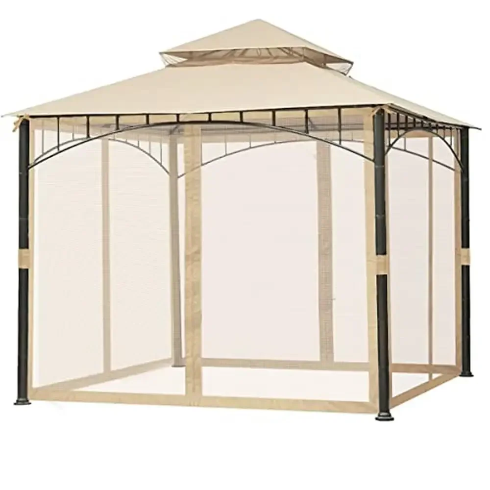 

Стенки экрана от москитной сетки 10x10 футов Gazebos 4 сетчатые боковые стенки на молнии в комплекте