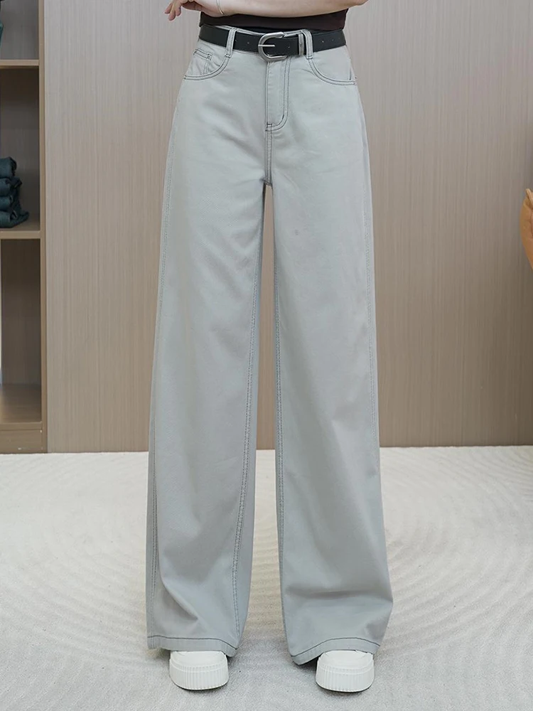 

High Waist Wide Leg Jeans Women's Spring 2025 Casual Sle Slimming Long Pants Floor Length Knife Versatile Casual Jeans