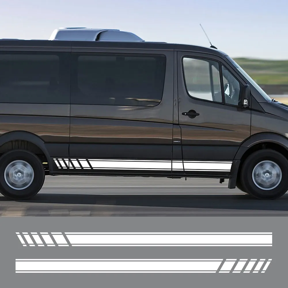 Car Stickers For Mercedes Benz Sprinter W903 W906 W907 Motorhome Stripes Camper Van DIY Graphics Decor Decals Auto Accessories