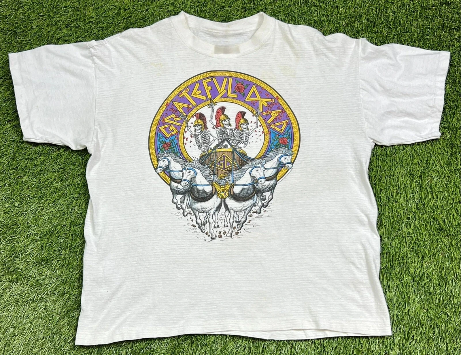 

Vintage 1991 Grateful Dead LA Coliseum Summer Tour USC Trojans T-Shirt Men's XL American T-shirt Men Short-sleeved Women