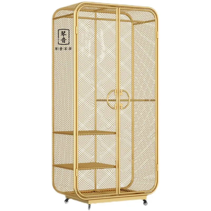 LMM creative simple and environmentally friendly wrought iron dust-proof light luxury installation-free custom wardrobe