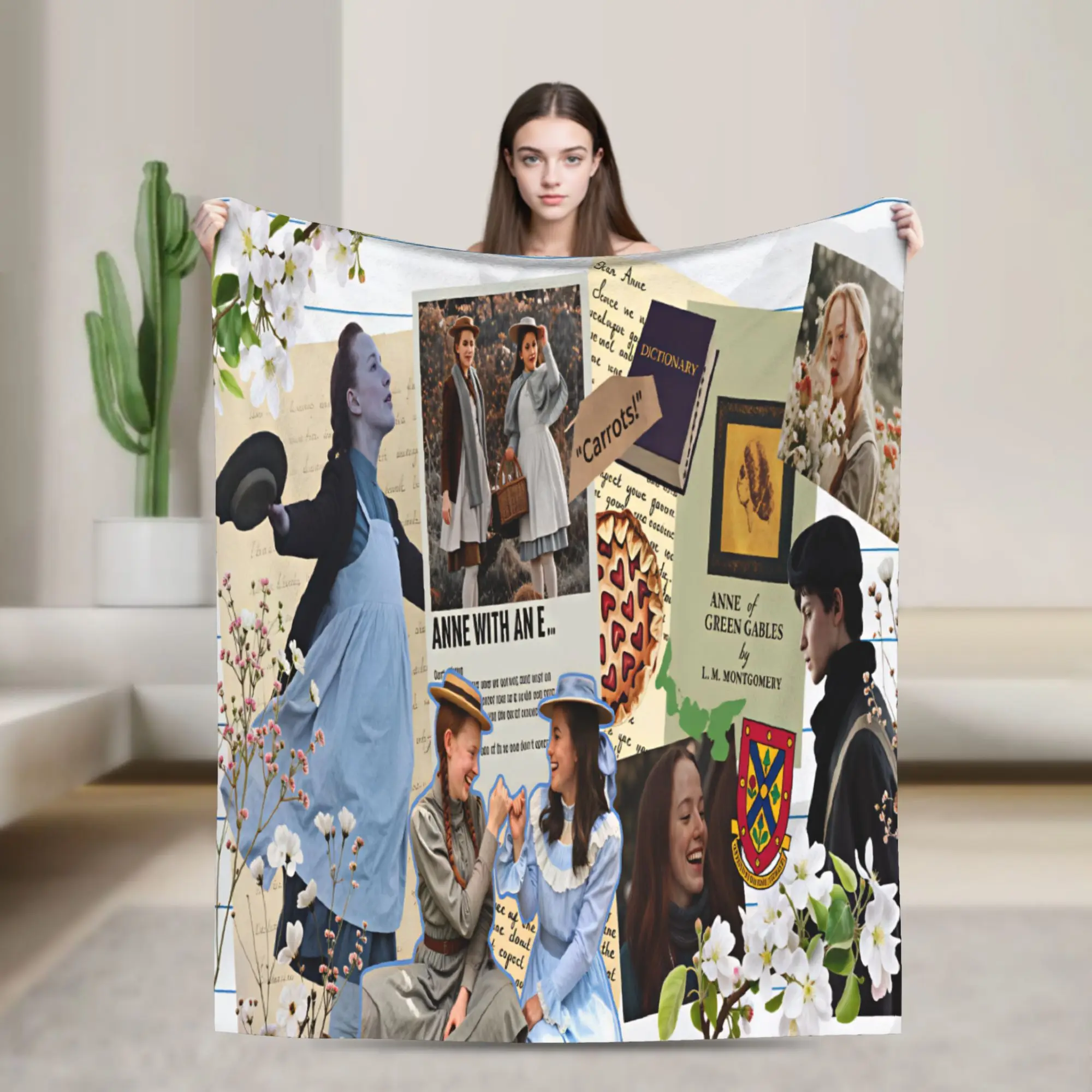 Warm Soft Blanket Decorative Anne of Green Gables  Throw Blanket  Flannel Bedspread For Couch Chair Graphic Sofa Bed Cover