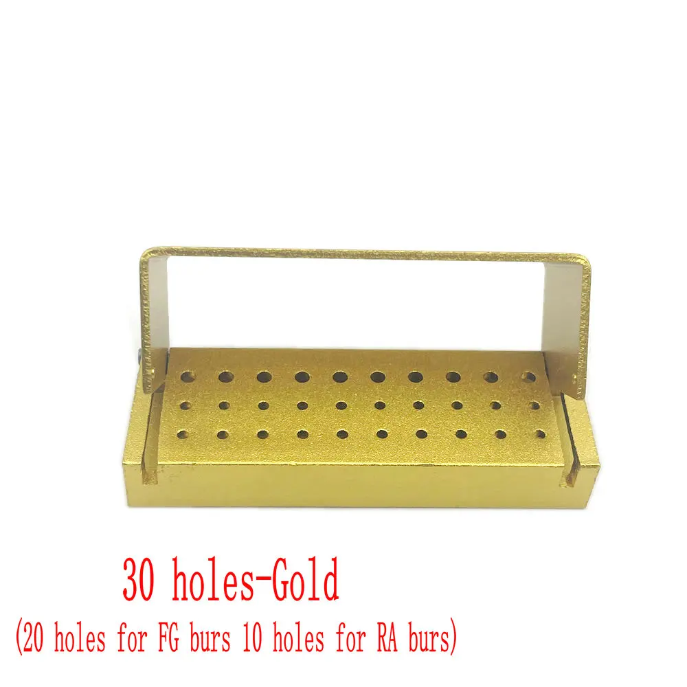 Scatola di disinfezione del blocco del supporto delle frese della fresa dentale di alluminio 6pcs Autoclave 30 fori
