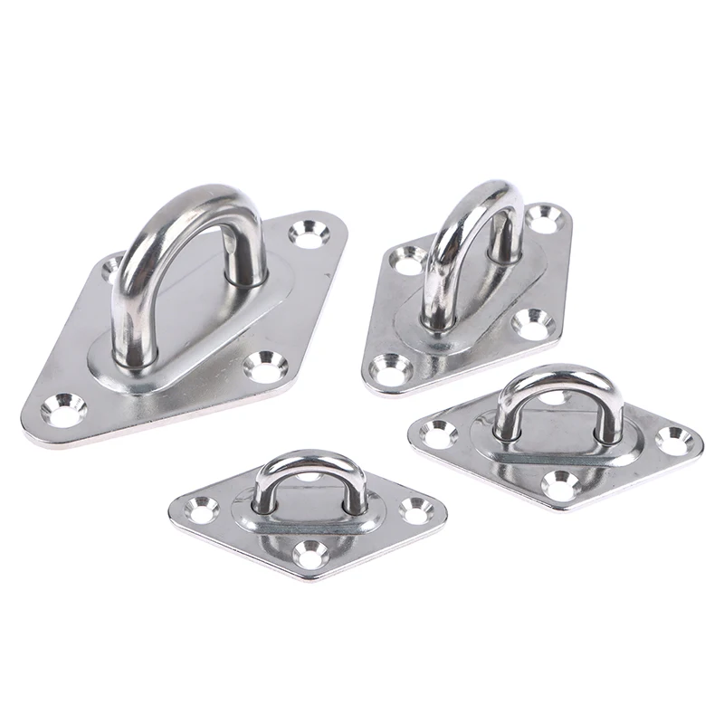 1pc M5 M6 M8 M10 304Stainless Steel Ceiling Wall Mount Hook Heavy Duty Anchor Eye Plate For Boat Yoga Swing Hammocks