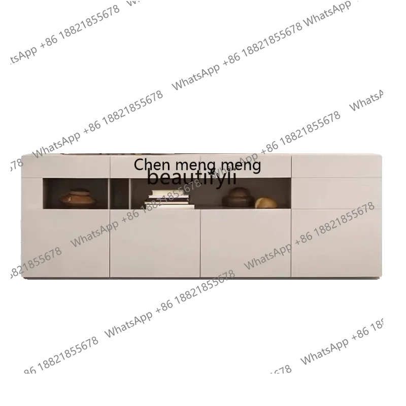 

Современный светлый роскошный обеденный боковой шкаф из цельного дерева, многофункциональное хранилище для чая в гостиной, итальянский шкаф для краски