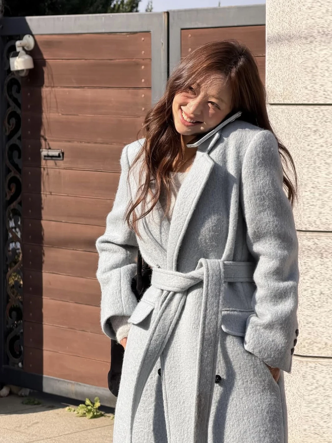 

Retro Long Woolen Coat Double Breasted Suit Collar Women's Winter Faionable Age Reducing Coat Korean Sle Polyester Fiber