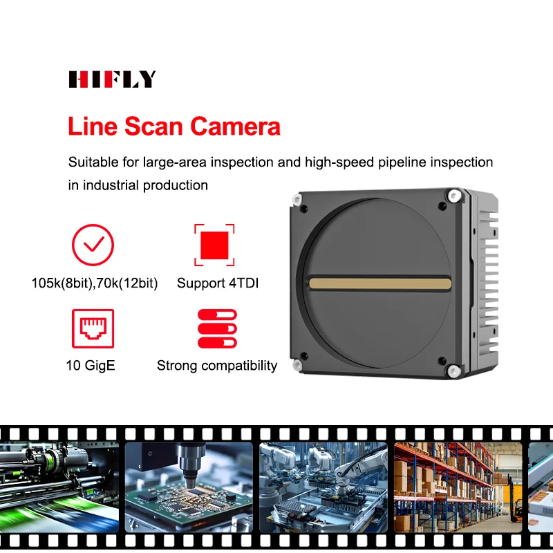Vision Inspection 10Gige 90° Interface Color Industrial 8K Line Scan Camera