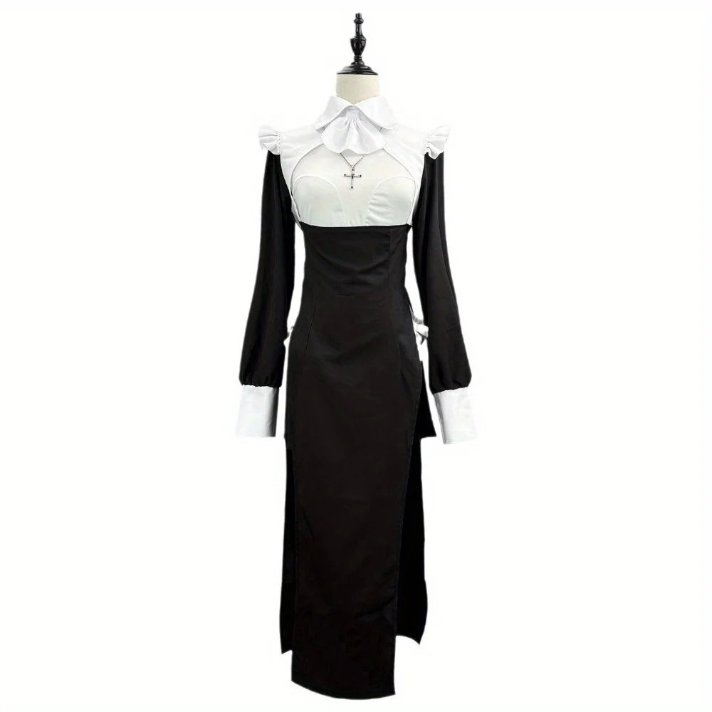 الحصري عبر خلع الملابس تظهر تأثيري راهبة موحدة ممرضة موحدة مغرية مقارنة هالوين خادمة رداء ضيق