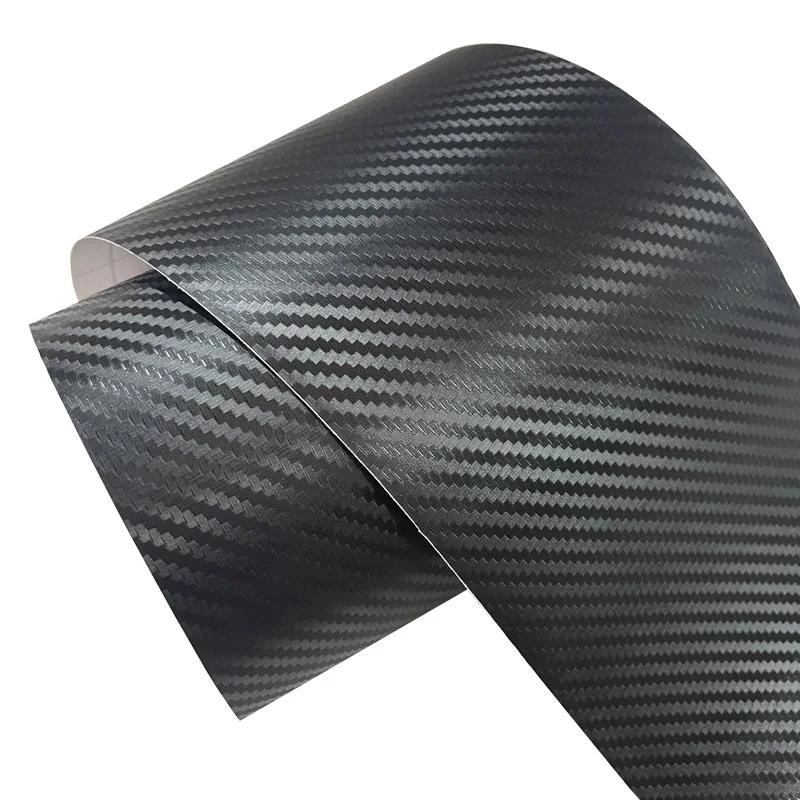 10cm 15cm Breite 3D Schwarze Carbonfaser-Vinylfolie Rolle DIY Auto-Aufkleber Luftblasenfreie Folierung