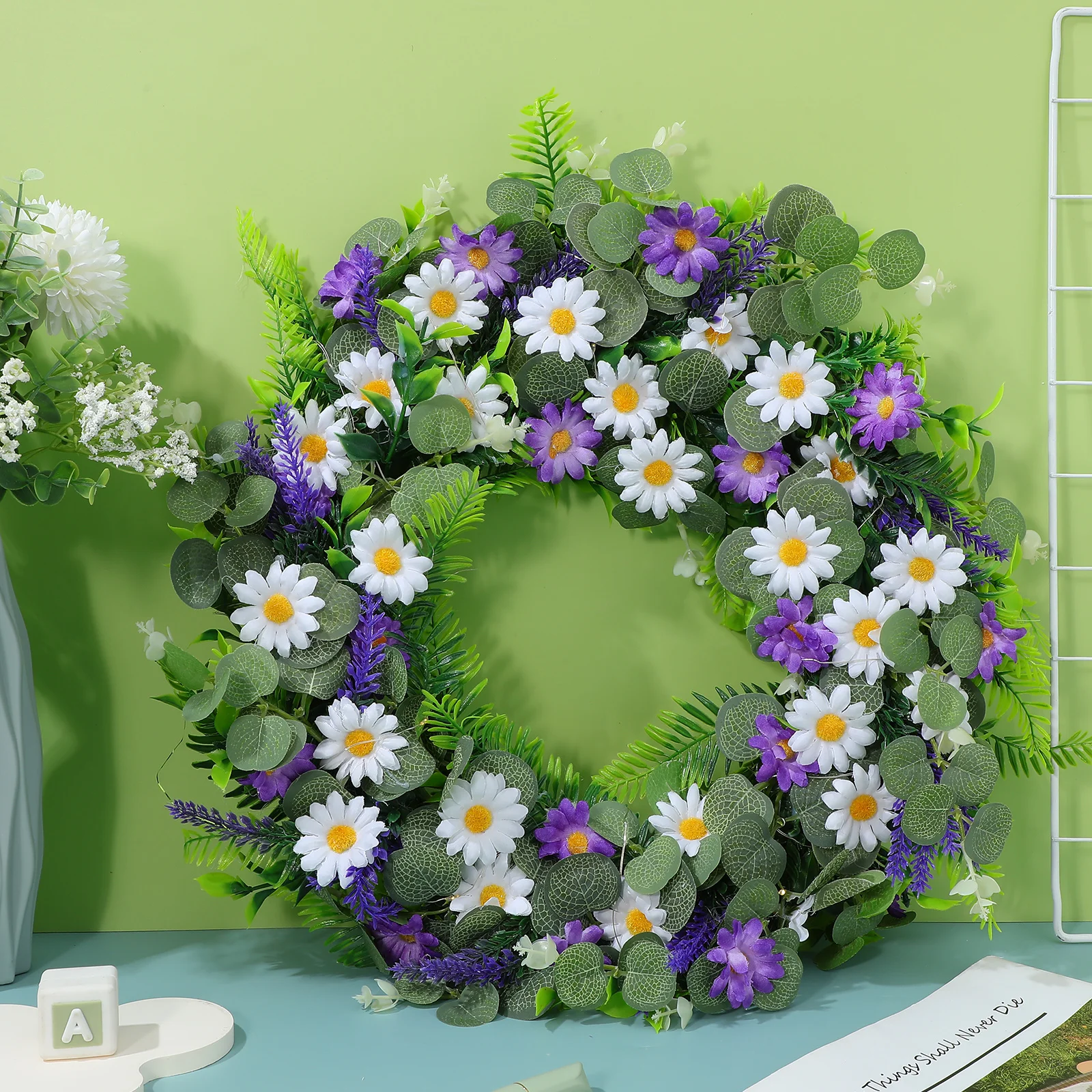 

Simulated Lavender Door Wreath Artificial Flower Greenery Summer Front Wreaths Wedding Festival Home Decor Indoor All