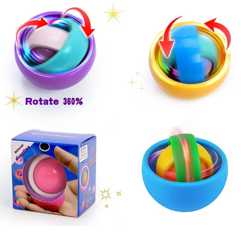 Spinner Gyro Ball Infinite Flip, jouet anti-stress universel rotatif pour apaiser l'anxiété, le TDAH et soulager le stress, pour enfants et adultes