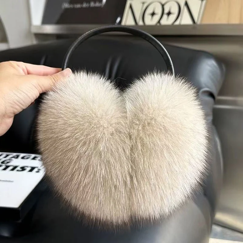 الشتاء الفاخرة النساء غطاء للأذنين الدافئة ريال الطبيعية فرو منك غطاء للأذنين في الهواء الطلق موضة فرو المنك غطاء للأذنين لفتاة الشتاء سدادات حماية الأذن #2