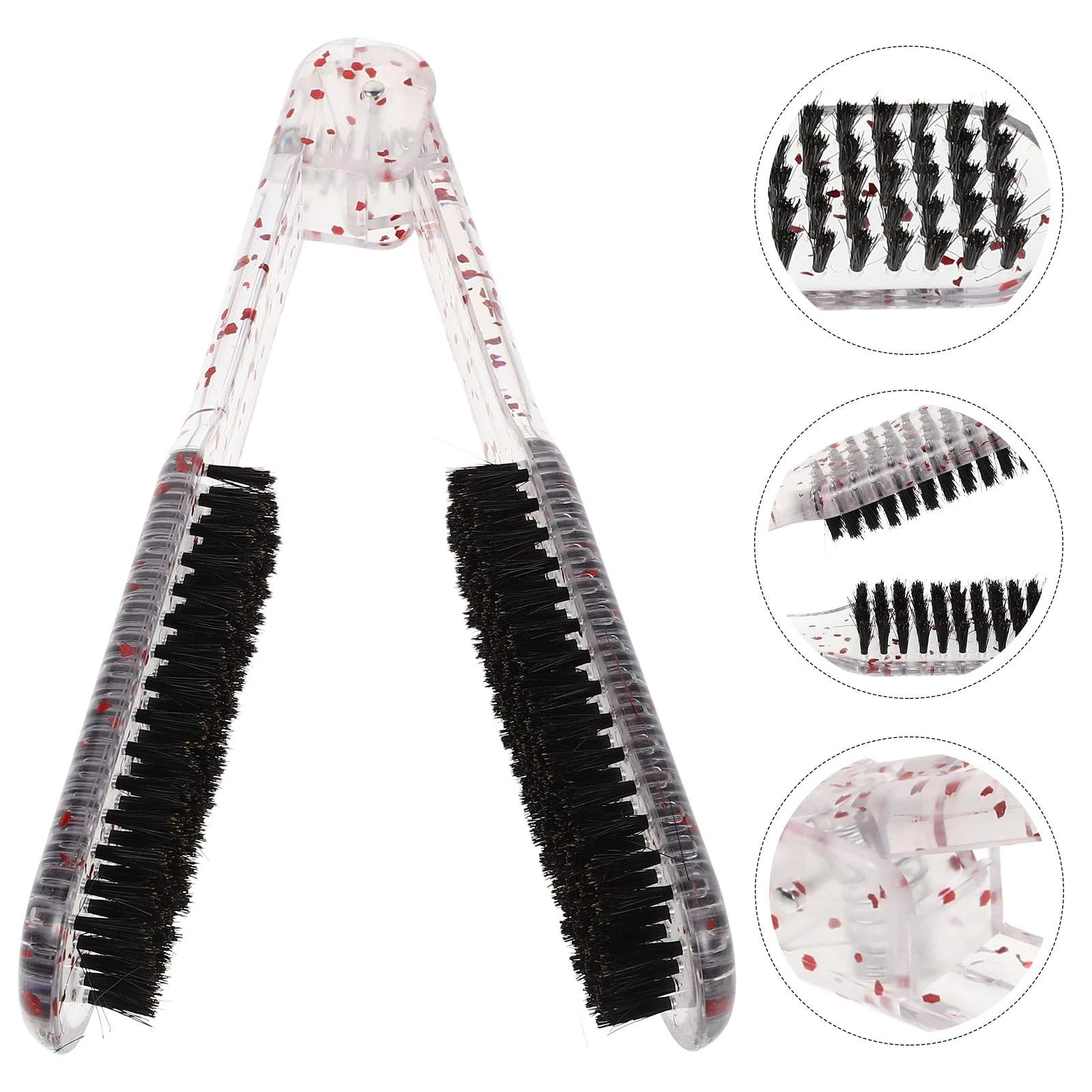 

Stylish Transparent Handle V Shaped Hair Straightener Comb Double Sided Brush High Temp Resistant Clamp Salon Hair Styling Tool