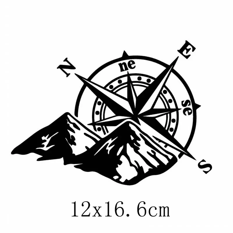 Mountain Compass Car Sticker Colorful Car Decal Auto Body Styling Decoration Sticker Rear Windshield Decals,15CM*15CM - Image 5