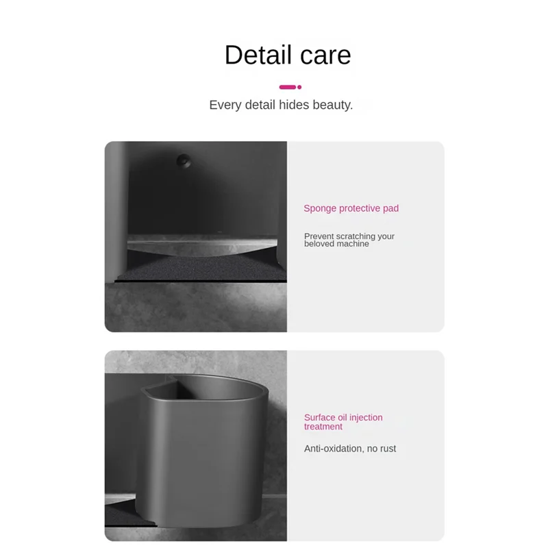 

ABAG For Dyson Supersonic Series Hair Dryer Storage Rack Free Punching Wall Storage Shelf Holder +Diffusion Styler Nozzle