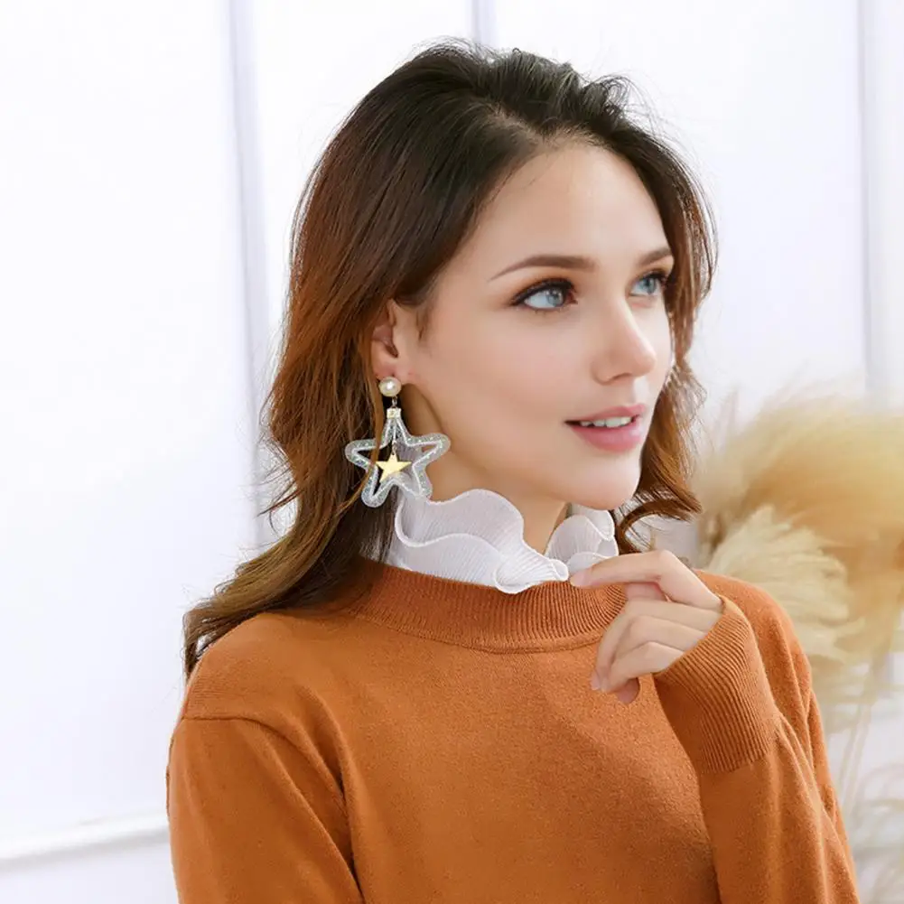 Kerah Palsu Wanita untuk Fashion, Kerah Palsu Berbahan Renda Jacquard, Tube Top dengan Kancing di Bagian Dada yang Dapat Disesuaikan, Warna Solid untuk Pakaian Formal