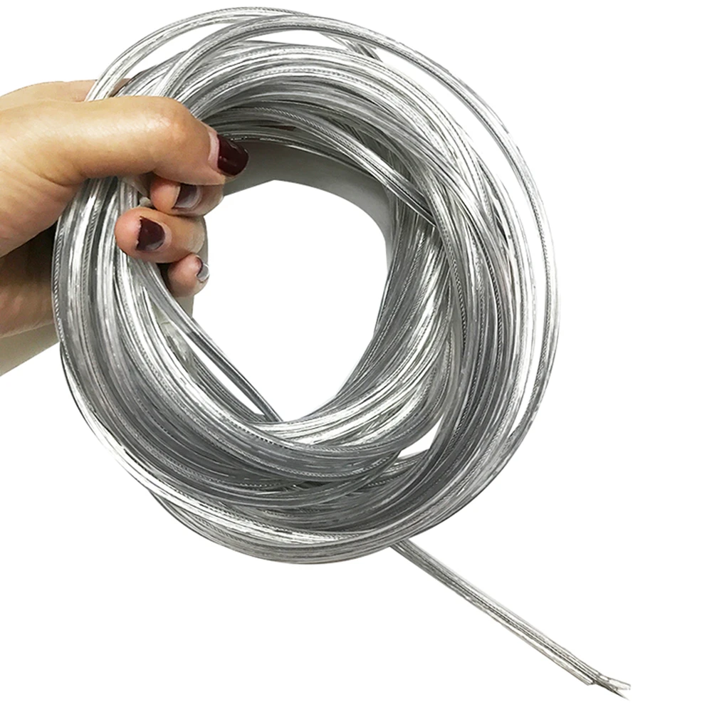 0.5 Square 0.75 Square Transparent Wire 2 Core Wire With Stainless Steel Rope Chandelier Wire Power Cord Lighting Accessories