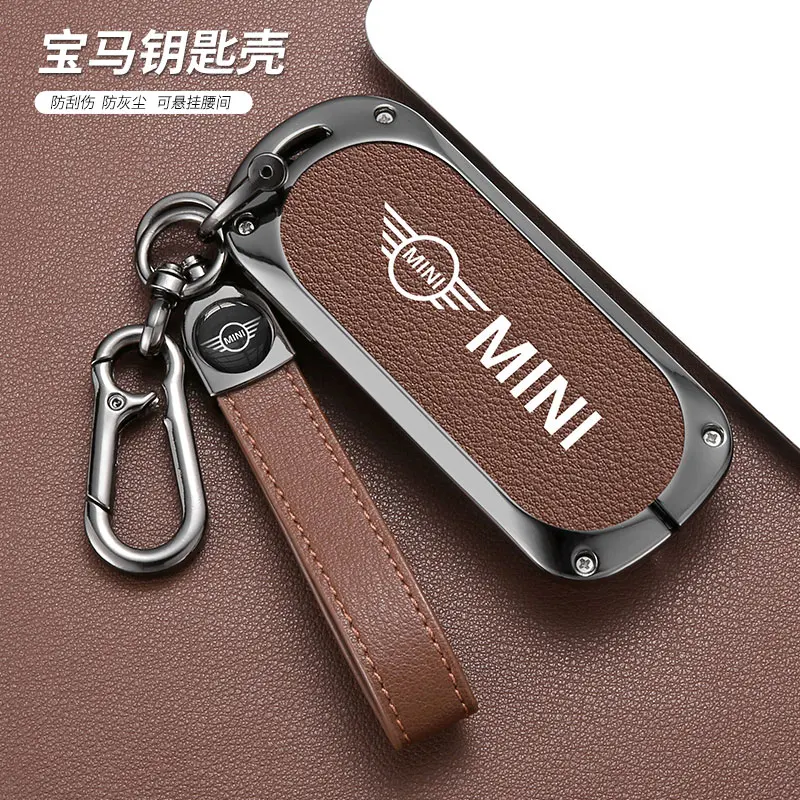 Zinc Alloy Car Key Case Cover Shell Fob for Bmw Mini Countryman Cooper One 2023 2024 Remote Accessories Holder Shell Keychain