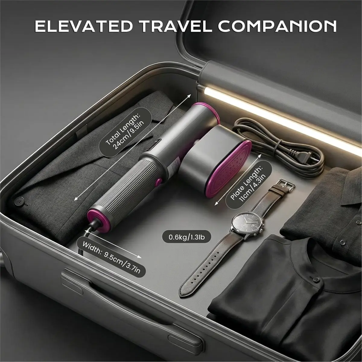 [Vend for]Travel Steamer for Clothes,1200W Portable Steamer & Iron 2 in 1,for Home, Travel and Business. Eu Plug