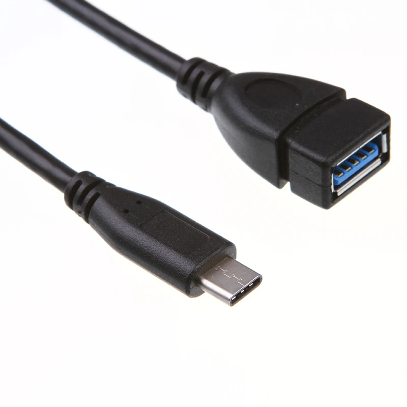 90 Degree Right Angle USB 3.0 Type C OTG Cable Type-C Male to USB A Female Adapter Cord for Android Phone U Disk Data Transfer