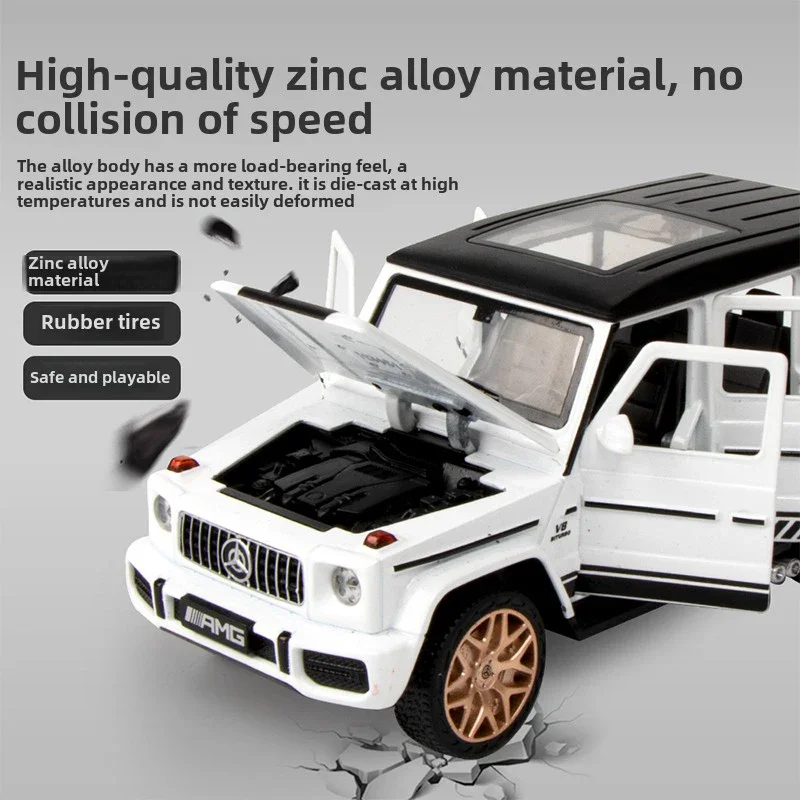 [CubeFun]1:32 Mercedes-AMG G63 Shadow Wing Special Edition Car Alloy Model Sound Light Pull Back Toys Ornaments Gift For Kids