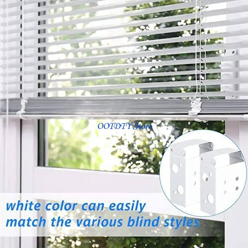 367A 6 Pcs Window Blinds Headrail Bracket Blinds Both Ends Mounting Bracket White Plastic Profile Box Mounting Bracket