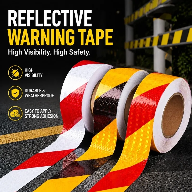 fita-refletiva-amarela-e-preta-com-faixa-diagonal-vermelha-e-branca-faixa-de-aviso-pelicula-refletiva-microprismatica-autoadesiva-para-seguranca