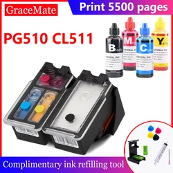 PG510 CL511 Compatible Refillable Ink Cartridge for Canon Pixma IP2700 MP330 MP480 MP490 MP492 MP495 MP499 Printer PG 510 CL 511