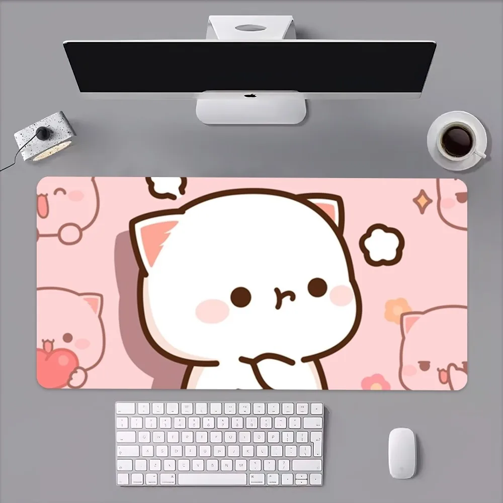 Mochi Peach Goma Cat Mouse Pad Computer Laptop Gaming Office Wrist Guard Non Slip Keyboard Pad