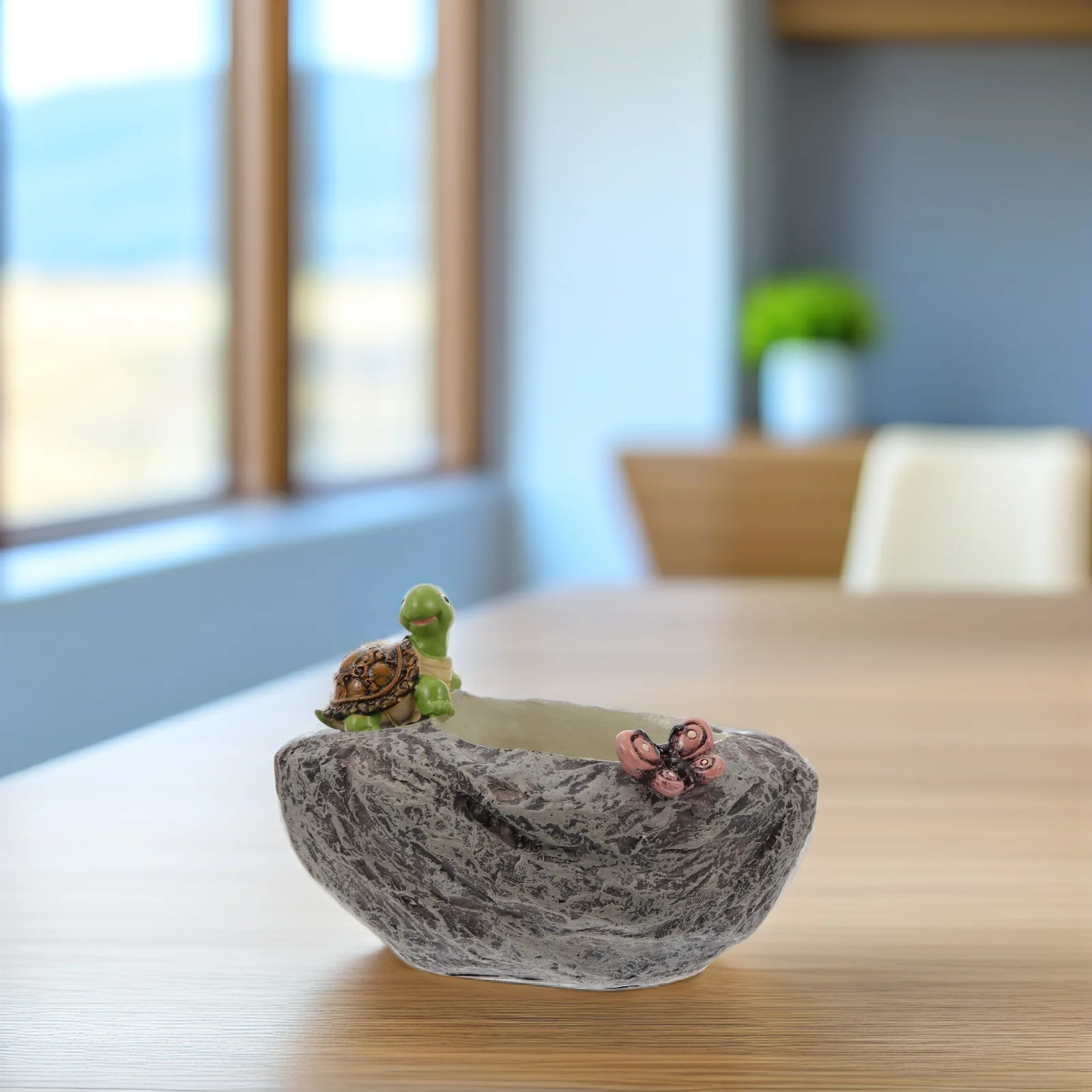 

Resin Flower Pot Succulent Plant Container Indoor Desktop Vase Shelves Resin Turtle Shape Decorative Home Office Planter Long