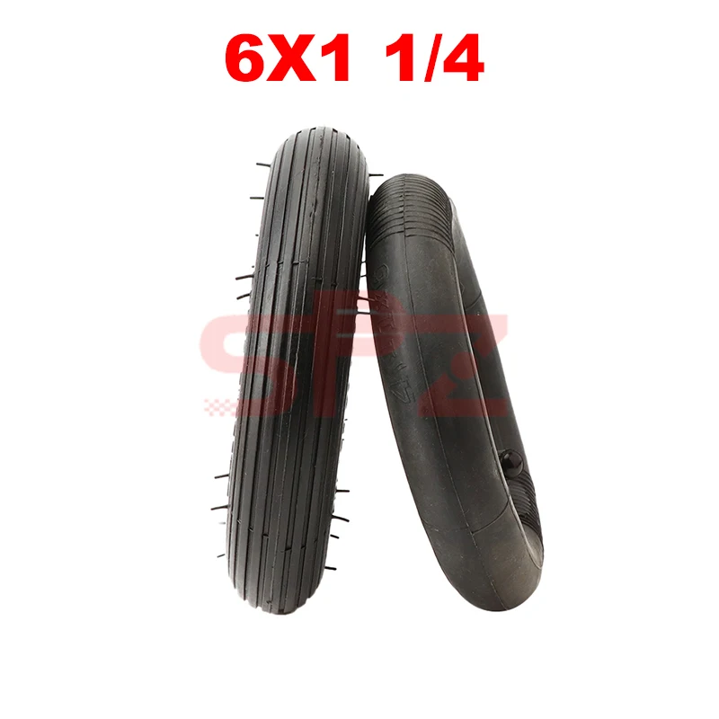 

6X1 1/4 Tire with Inner Tube fits many gas electric scooters and e-Bike 6 inch A-Folding Bike 6 X 11/4 tyre