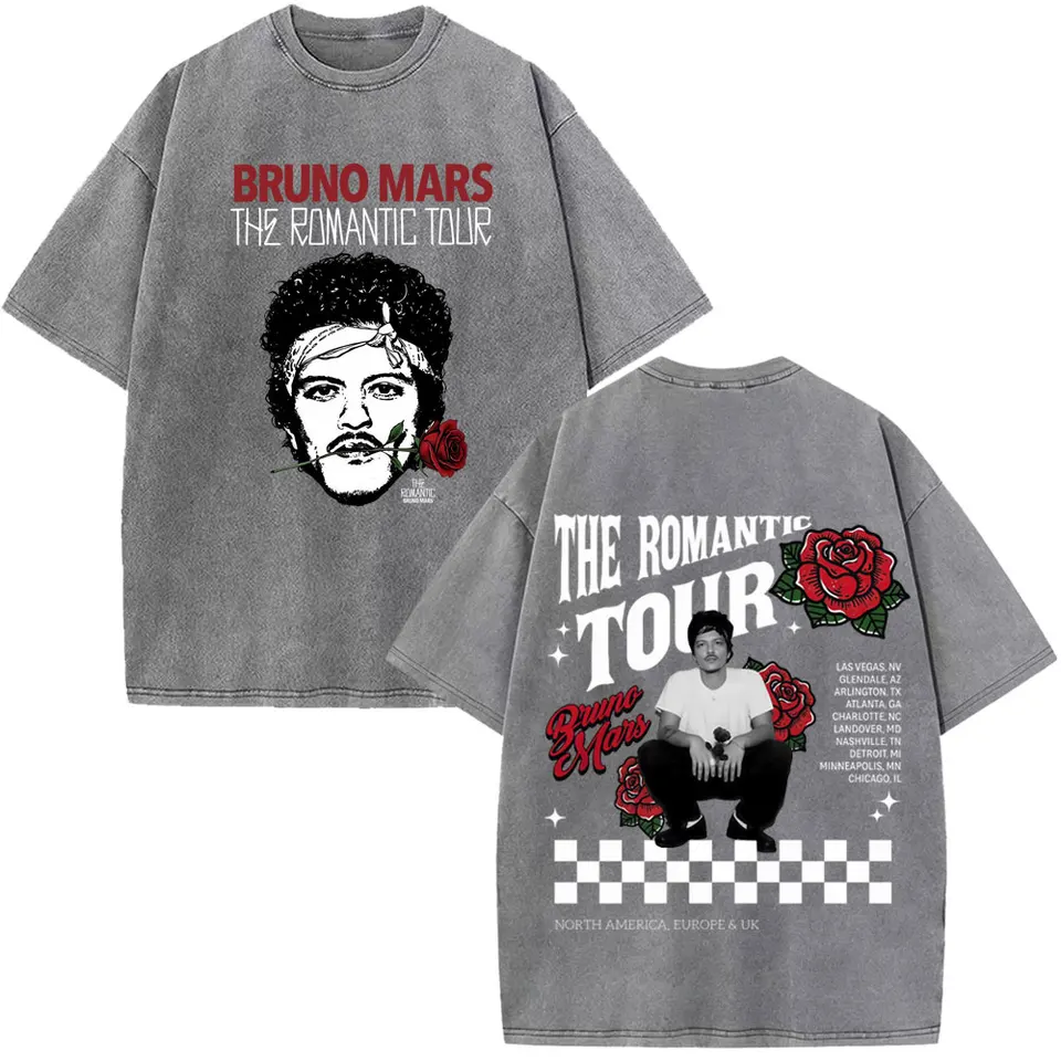 ブルーノ・マーズ ザ・ロマンティック・ツアー 2026 プリント Tシャツ