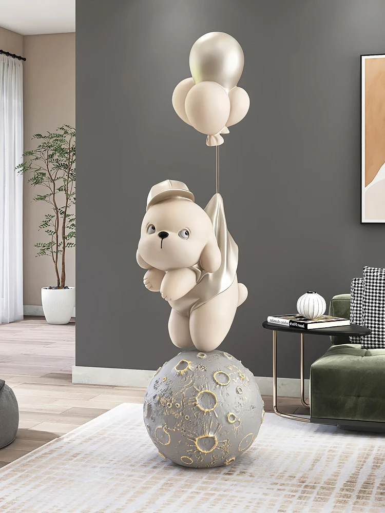Home Decor 155CM Vitality Dog Statues Large Floor Decoration Living Room Large Cartoon Animal Sculpture Art Ornament Store Decor