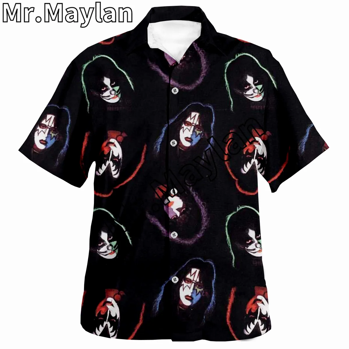 Rock Kiss Band 3D Printed Shirt Hawaii Shirt Men Summer Short Sleeve Shirt Men Shirts 2023 Oversized 5XL shirt Chemise Homme-198