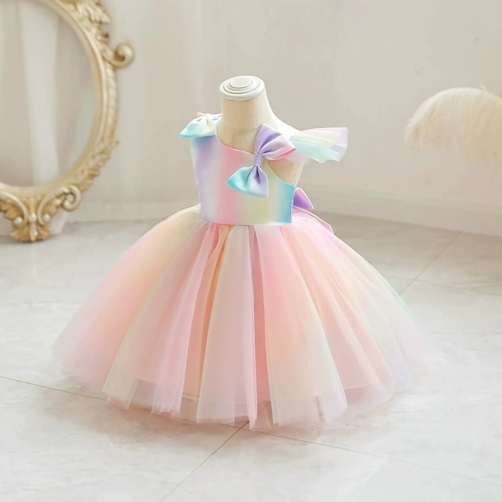 

Princess Dress With Three-dimensional Butterflies For Girls, Party Dress, Party Dress, Children's Christmas Dress