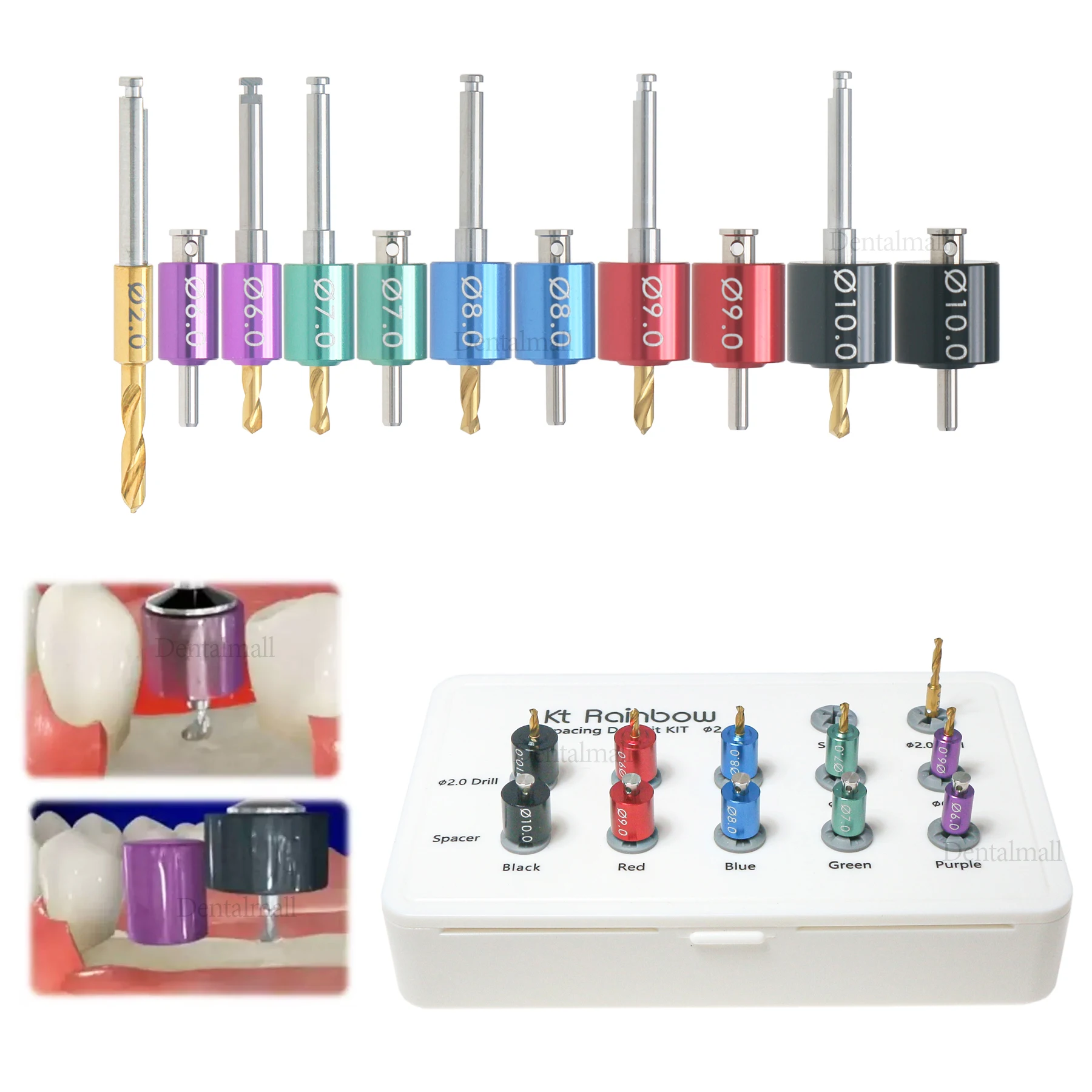 

Dental Implant Positioning Kit Guide Pins Space Drills for Accurate Placement Measure the Space Between Adjacent Teeth