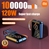 Xiaomi 100000mAh 120w super fast charge large battery Mini built-in cables mobile power supply
